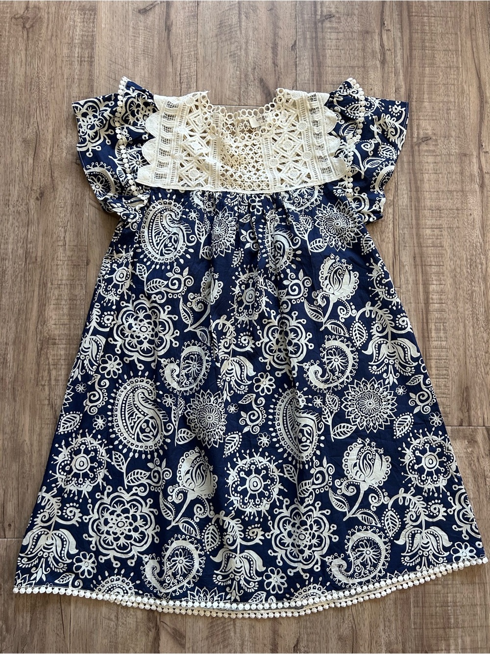 Umgee cotton dress paisley boho summer pretty lace beachy beach